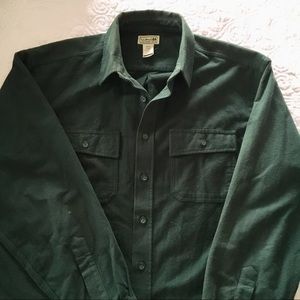 Emerald green chamois shirt long sleeve Large